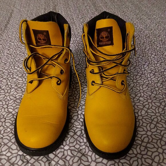 TIMBERLAND yellow leather boots Size 8 - Picture 1 of 9